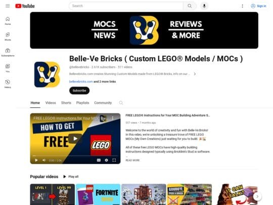 Belle-Ve Bricks (YouTube)
